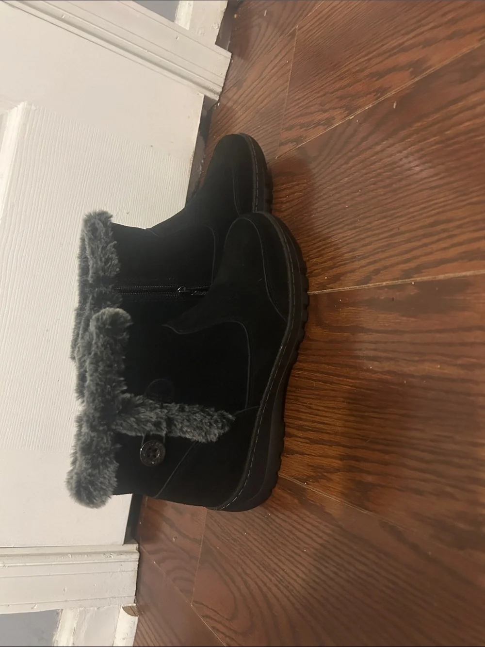 Women’s Black Faux Fur Ankle Boots